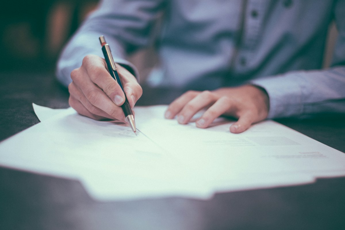 Professional reviewing case documents